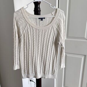American Eagle Outfitters Cream Cable Knit Sweater